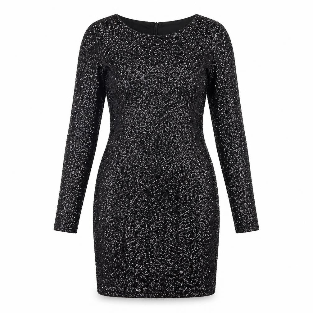 Preworn Womens Black Polyamide Bodycon Size 10 Round Neck Zip