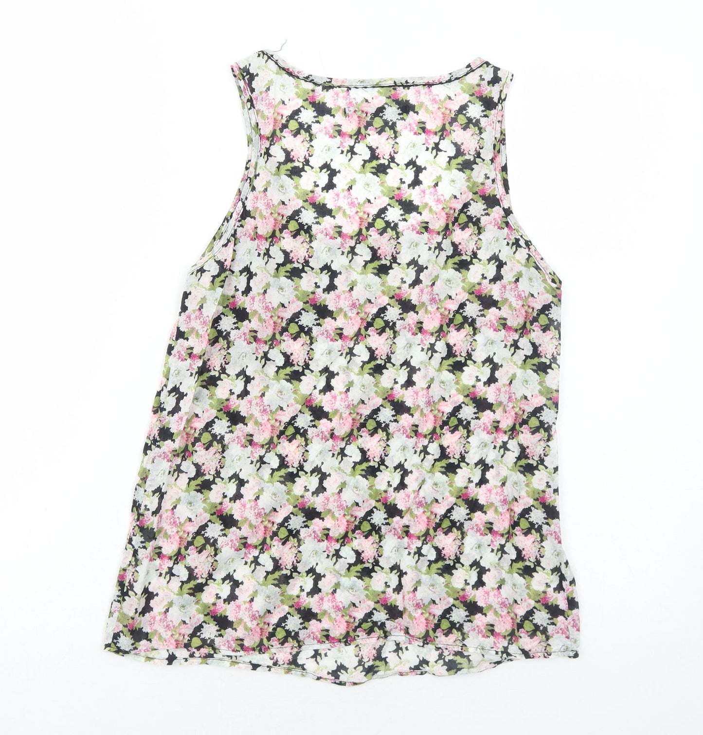 Zara Womens Multicoloured Floral Polyester Basic Tank Size M Scoop Neck