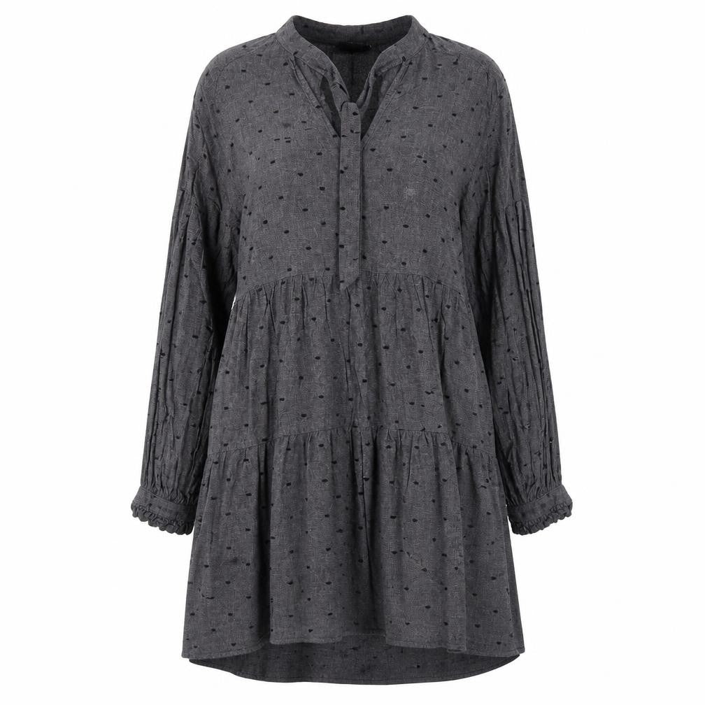 Zara Womens Grey Polka Dot Viscose A-Line Size S V-Neck Pullover