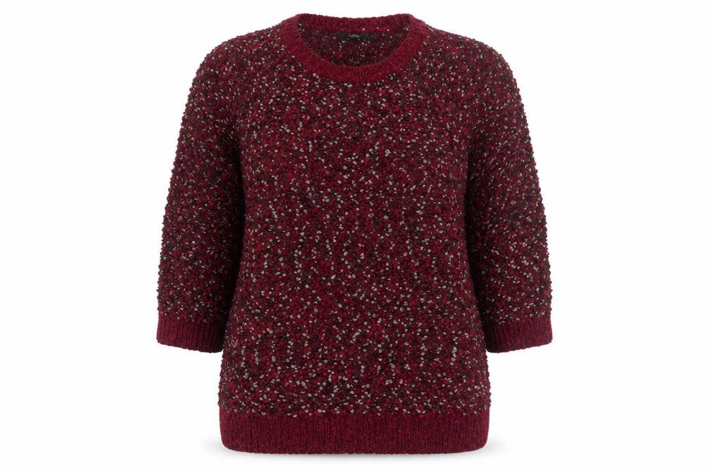 Bonmarché Womens Red Boat Neck Polyester Pullover Jumper Size L