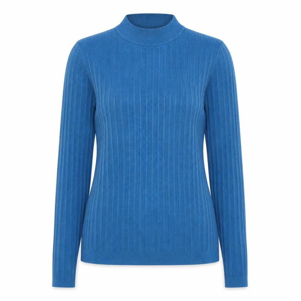 TU Womens Blue Mock Neck Viscose Pullover Jumper Size 10