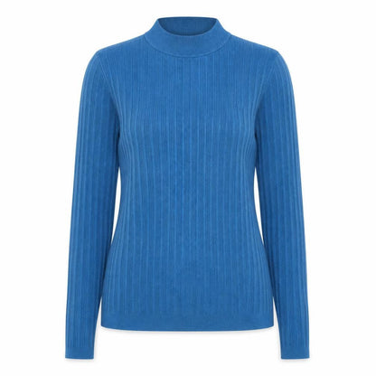 Tu Womens Blue Mock Neck Viscose Pullover Jumper Size 10