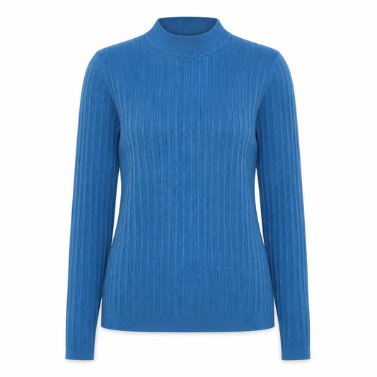 Tu Womens Blue Mock Neck Viscose Pullover Jumper Size 10