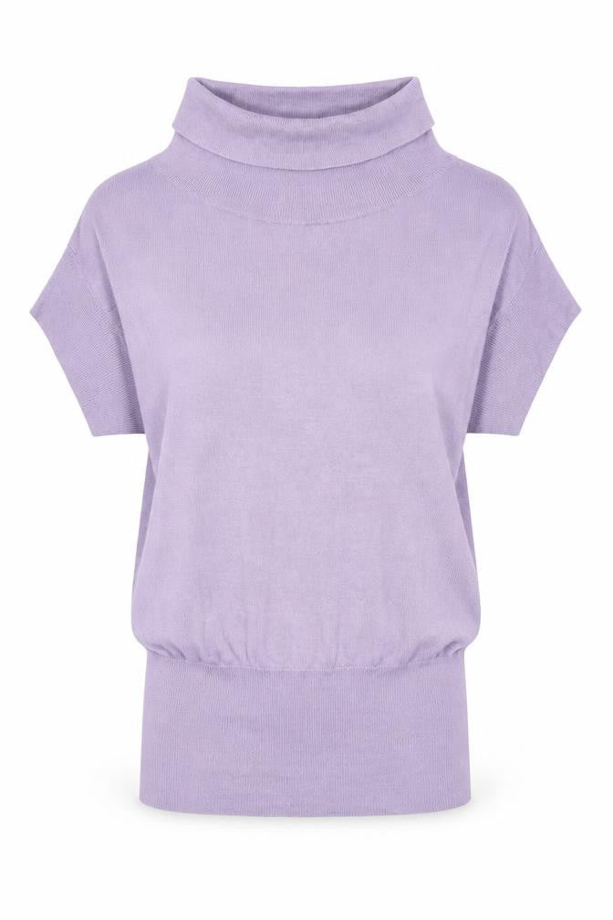 Look Womens Purple Cowl Neck Acrylic Pullover Jumper Size 8