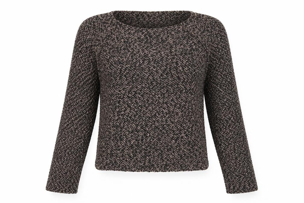 BSB Womens Brown Round Neck Geometric Cotton Pullover Jumper Size M - Open Back