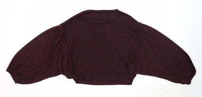 New Look Womens Purple Polyester Basic Blouse Size S Round Neck