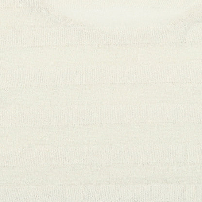 Doublefocus Womens White Round Neck Acrylic Pullover Jumper Size M