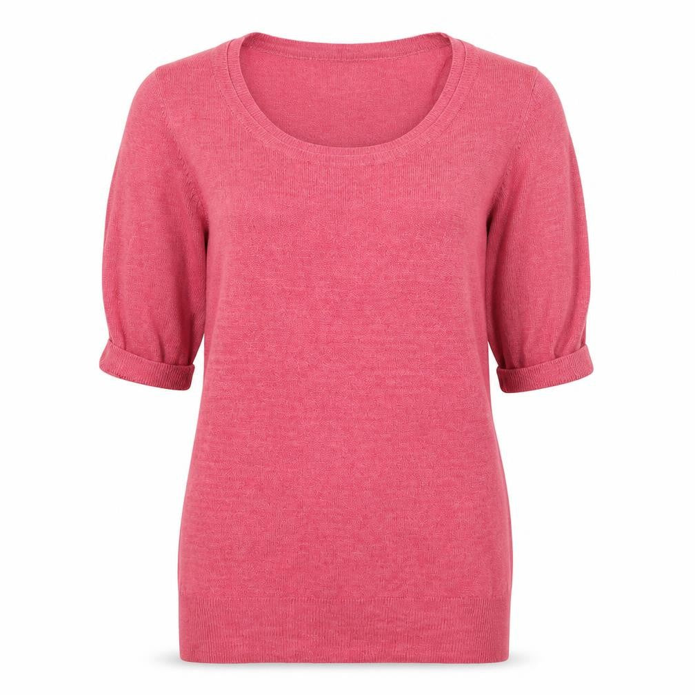 Miso Womens Pink Scoop Neck Acrylic Pullover Jumper Size 12