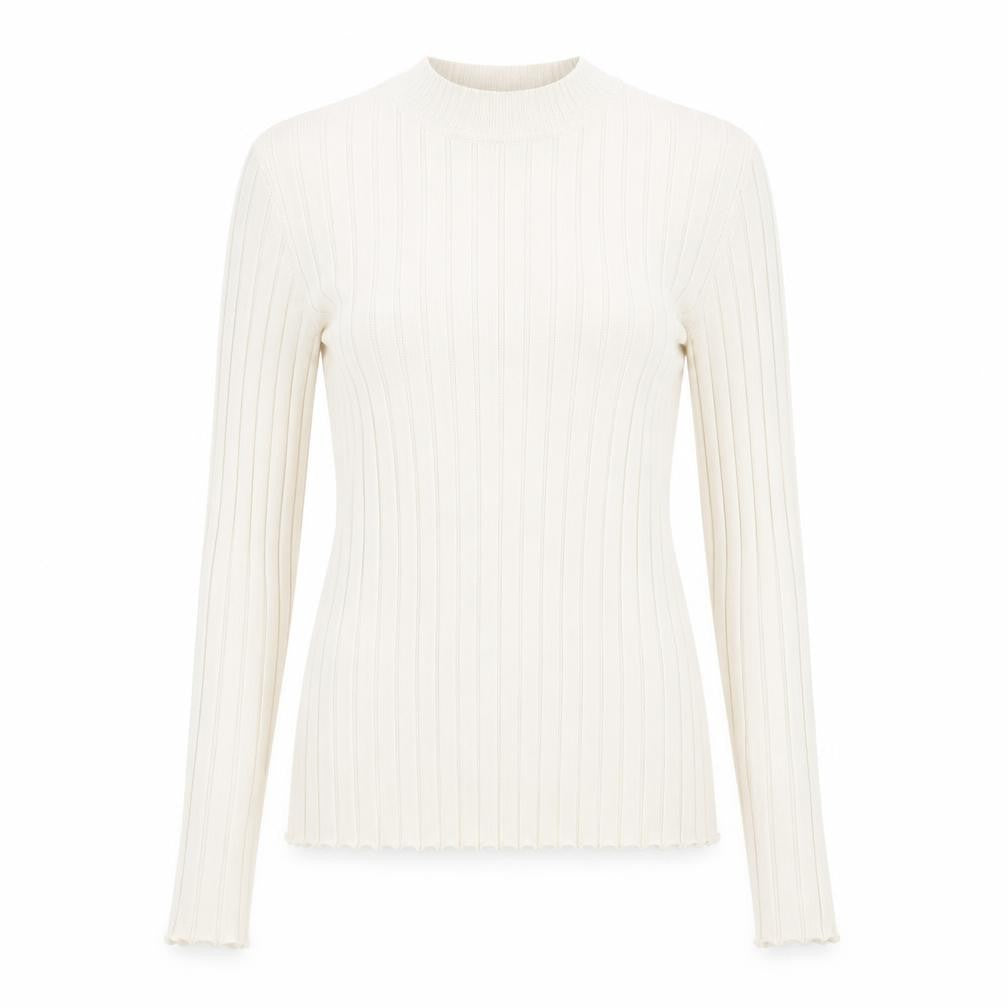 H&M Womens Ivory Round Neck Viscose Pullover Jumper Size S