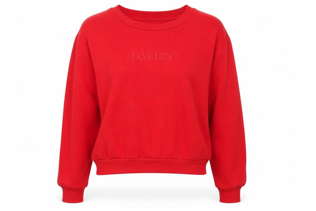 Divided Womens Red Cotton Pullover Sweatshirt Size S Pullover - Darlin