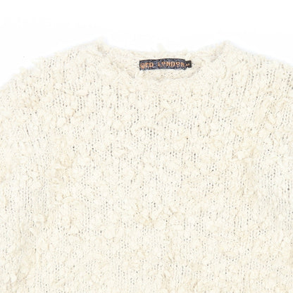 QED London Womens Beige Round Neck Polyester Pullover Jumper Size M