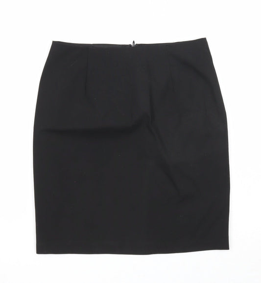 Marks and Spencer Girls Black Polyester Bandage Skirt Size 12-13 Years Regular Zip