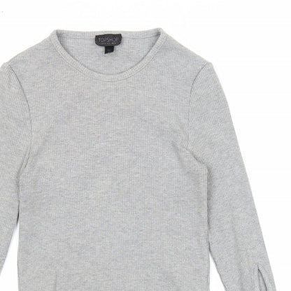 Topshop Womens Grey Round Neck Polyester Pullover Jumper Size 10
