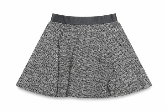 Divided Womens Black Geometric Polyester Skater Skirt Size S Zip