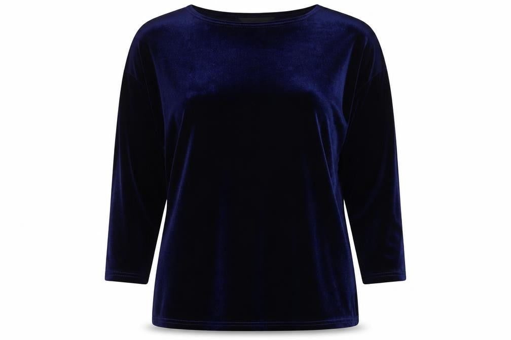 Premium Womens Blue Round Neck Polyester Pullover Jumper Size 12