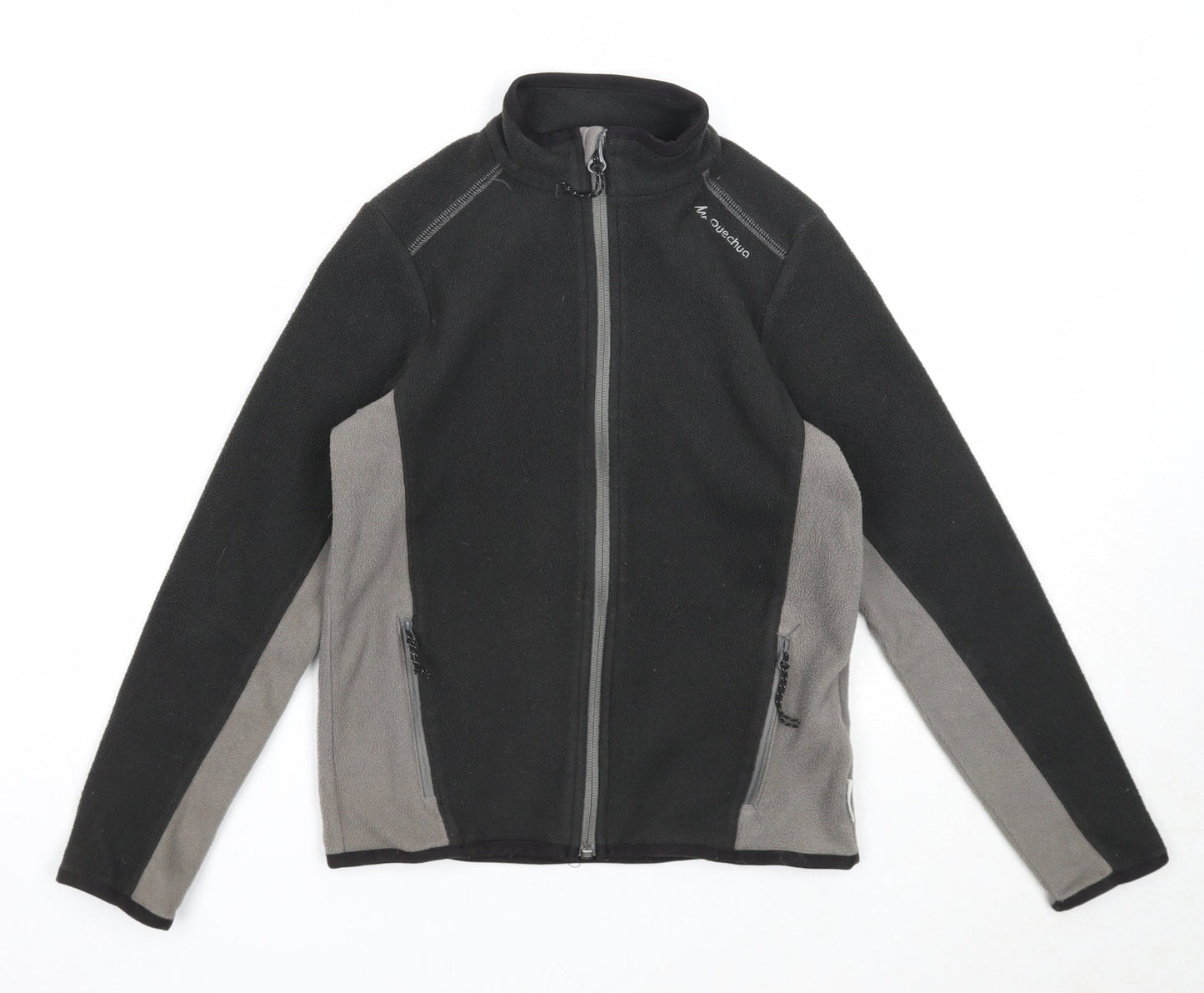 Quechua Boys Grey Geometric Jacket Size 10 Years Zip