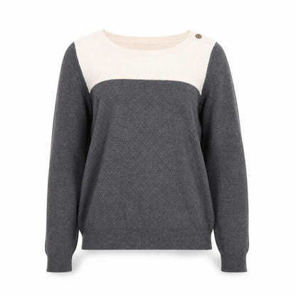 Dorothy Perkins Womens Grey Round Neck Viscose Pullover Jumper Size 8