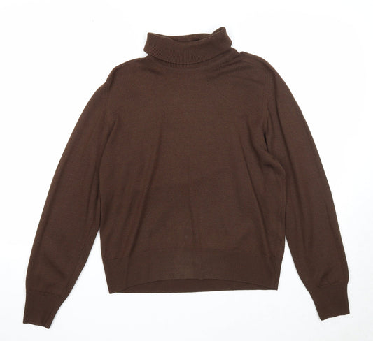 Escorpion Womens Brown Roll Neck Acrylic Pullover Jumper Size M