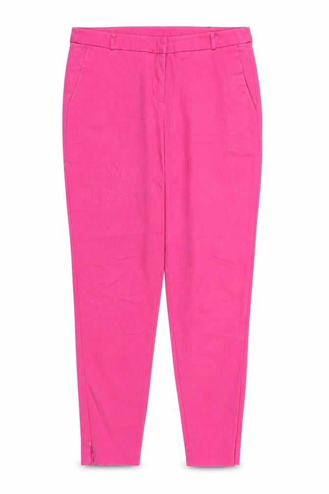 RESERVED Womens Pink Polyester Chino Trousers Size 8 Regular Zip