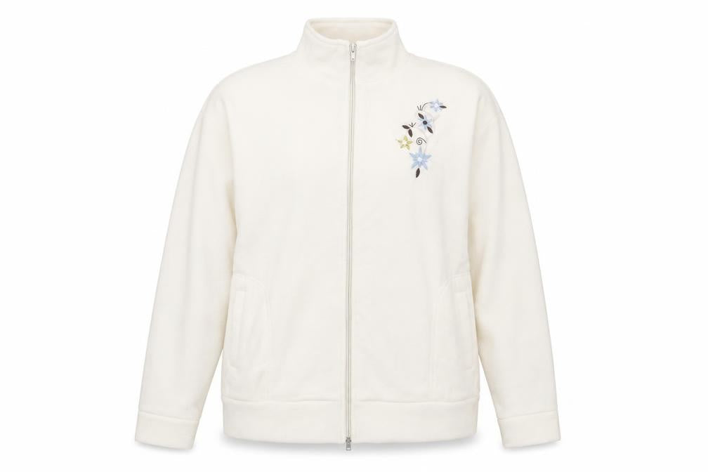 Anne de Lancey Womens Ivory Polyester Jacket Size L Zip