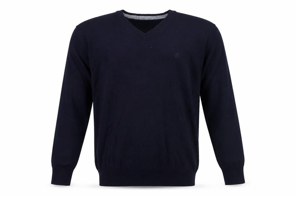 Douglas Mens Blue V-Neck Acrylic Pullover Jumper Size M Long Sleeve