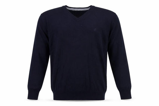 Douglas Mens Blue V-Neck Acrylic Pullover Jumper Size M Long Sleeve