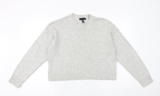 New Look Womens Grey Round Neck Acrylic Pullover Jumper Size M