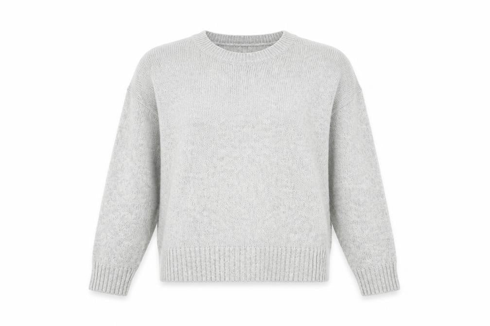 New Look Womens Grey Round Neck Acrylic Pullover Jumper Size M