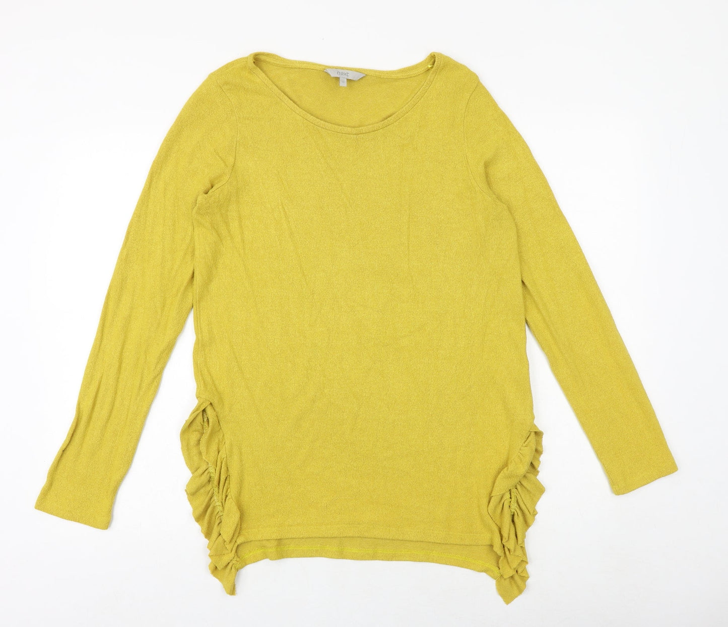 NEXT Womens Yellow Round Neck Viscose Pullover Jumper Size 10