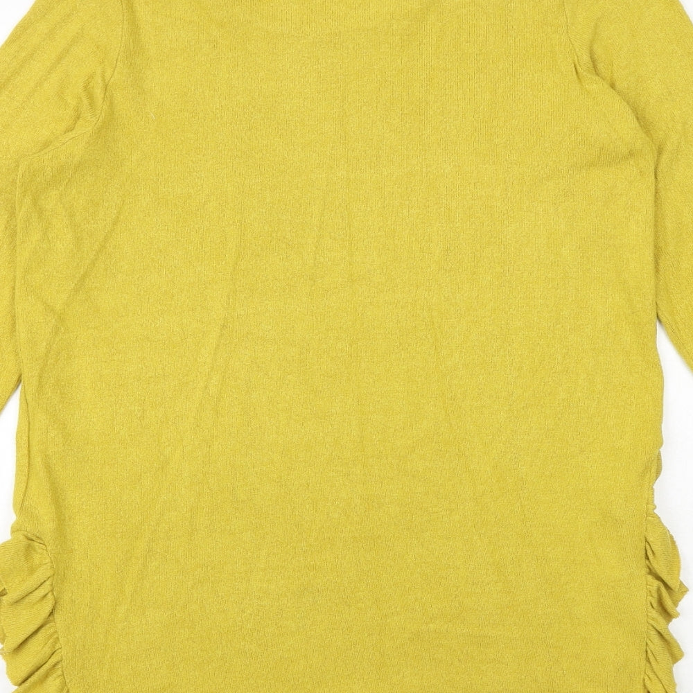 NEXT Womens Yellow Round Neck Viscose Pullover Jumper Size 10