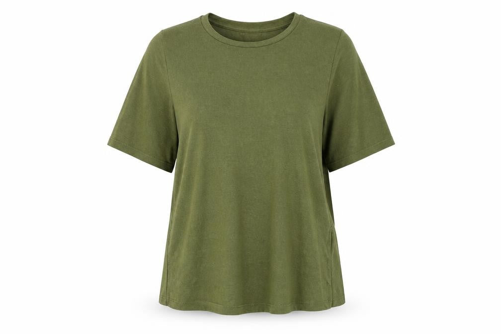 ASOS Womens Green Viscose Basic T-Shirt Size 4 Round Neck