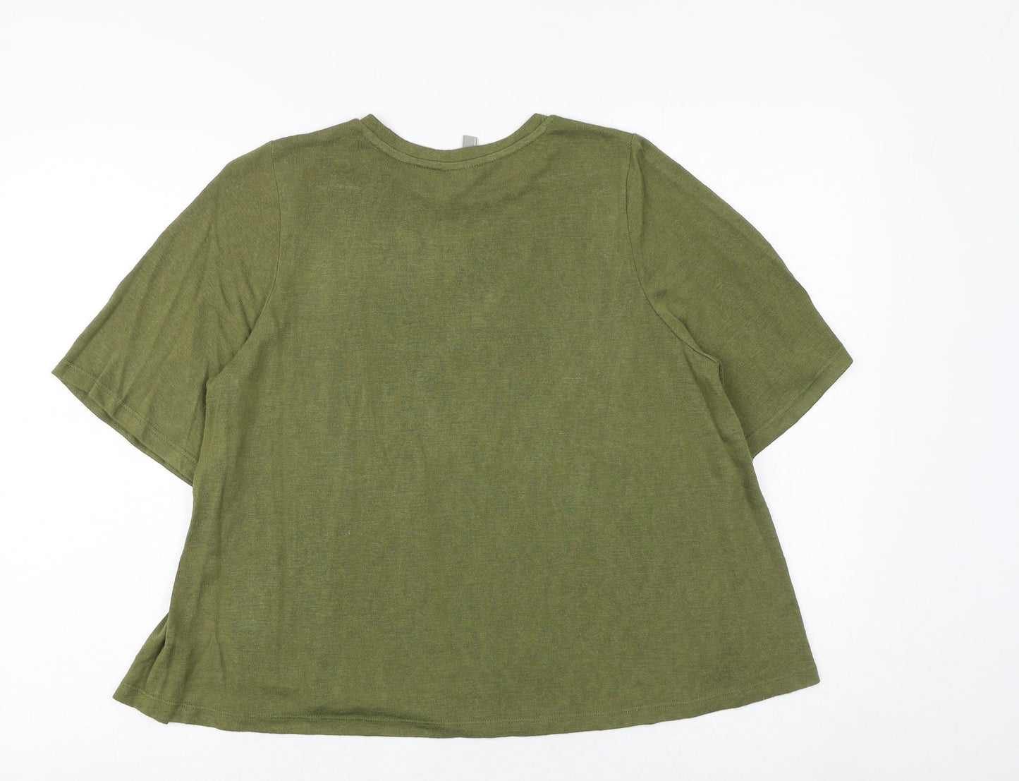 ASOS Womens Green Viscose Basic T-Shirt Size 4 Round Neck