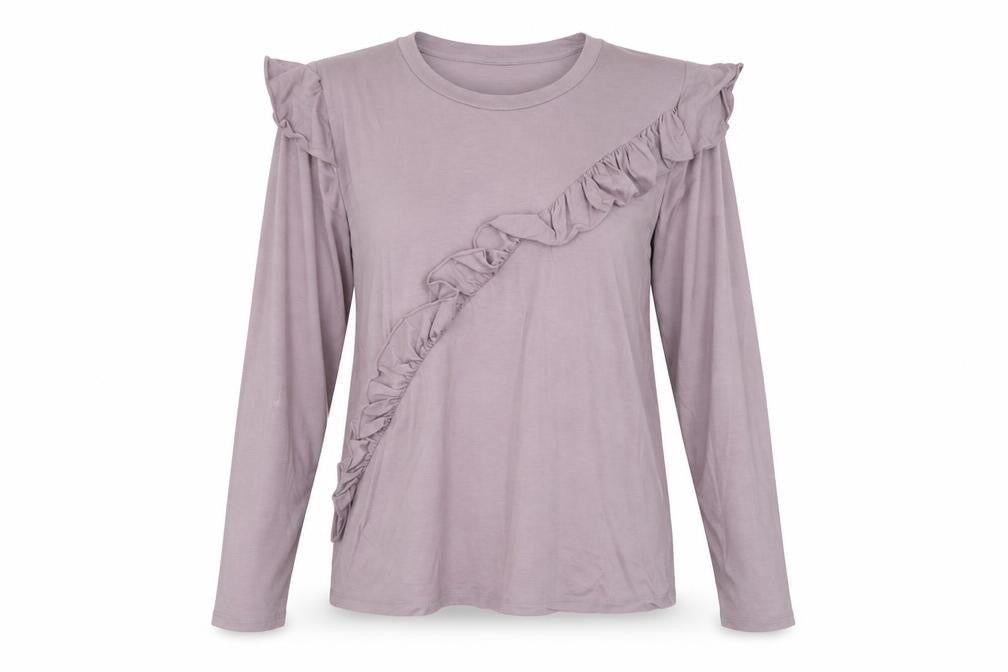 Topshop Womens Purple Modacrylic Basic T-Shirt Size 10 Round Neck