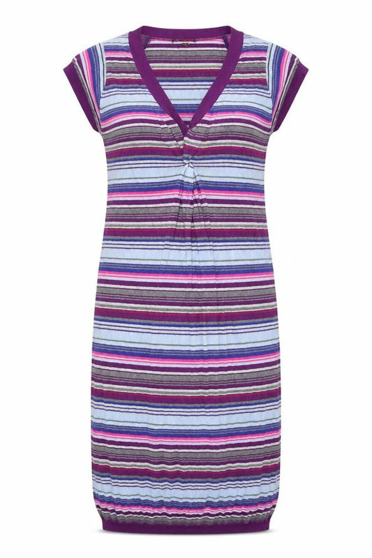 Phase Eight Womens Multicoloured Striped Polyester A-Line Size 10 V-Neck Pullover