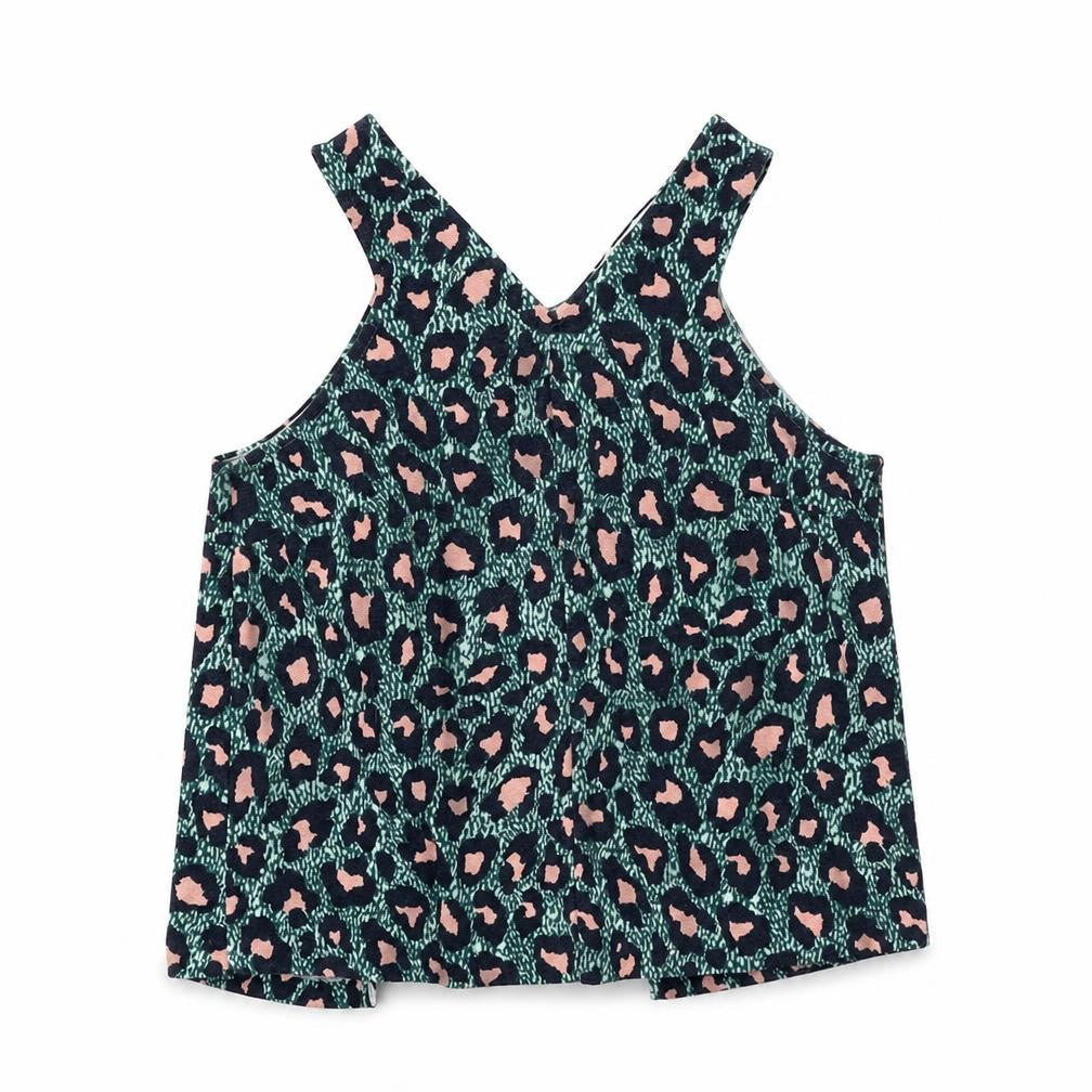 H&M Womens Green Geometric Polyester Basic Tank Size XS V-Neck - Open Back