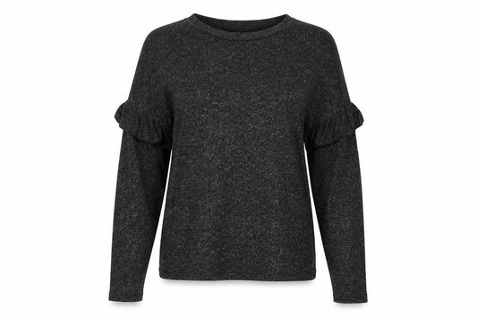 F&F Womens Grey Geometric Polyester Basic Blouse Size 8 Round Neck