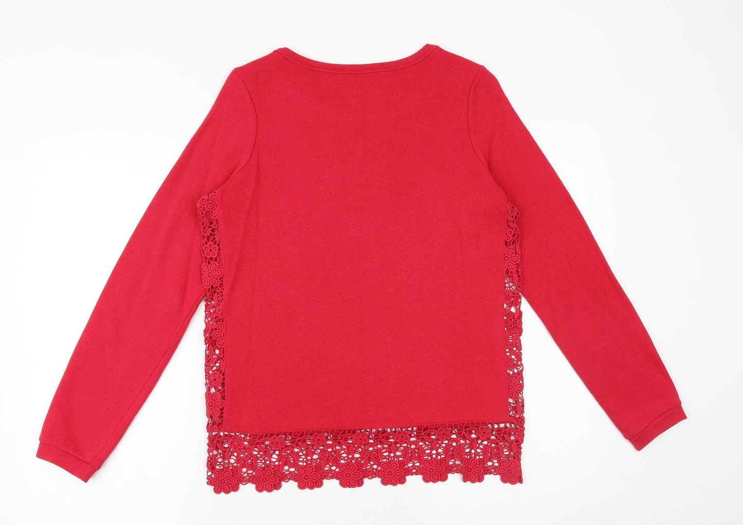 NEXT Womens Red Floral Polyester Pullover Sweatshirt Size 8 Pullover