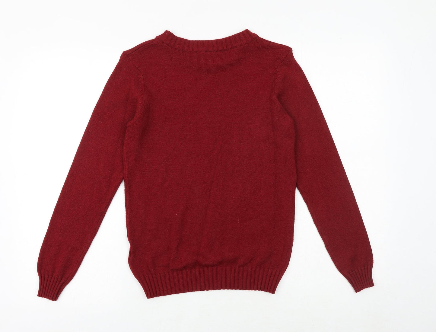 Soyaconcept Womens Red Round Neck Acrylic Pullover Jumper Size M
