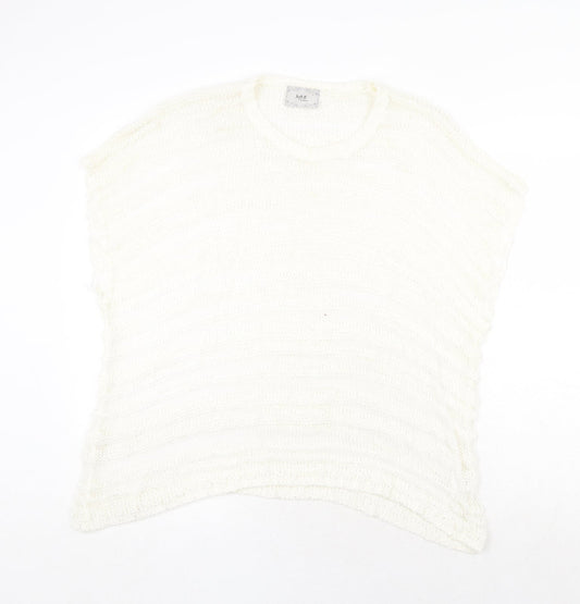 Soft B Womens Ivory Round Neck Acrylic Pullover Jumper Size L
