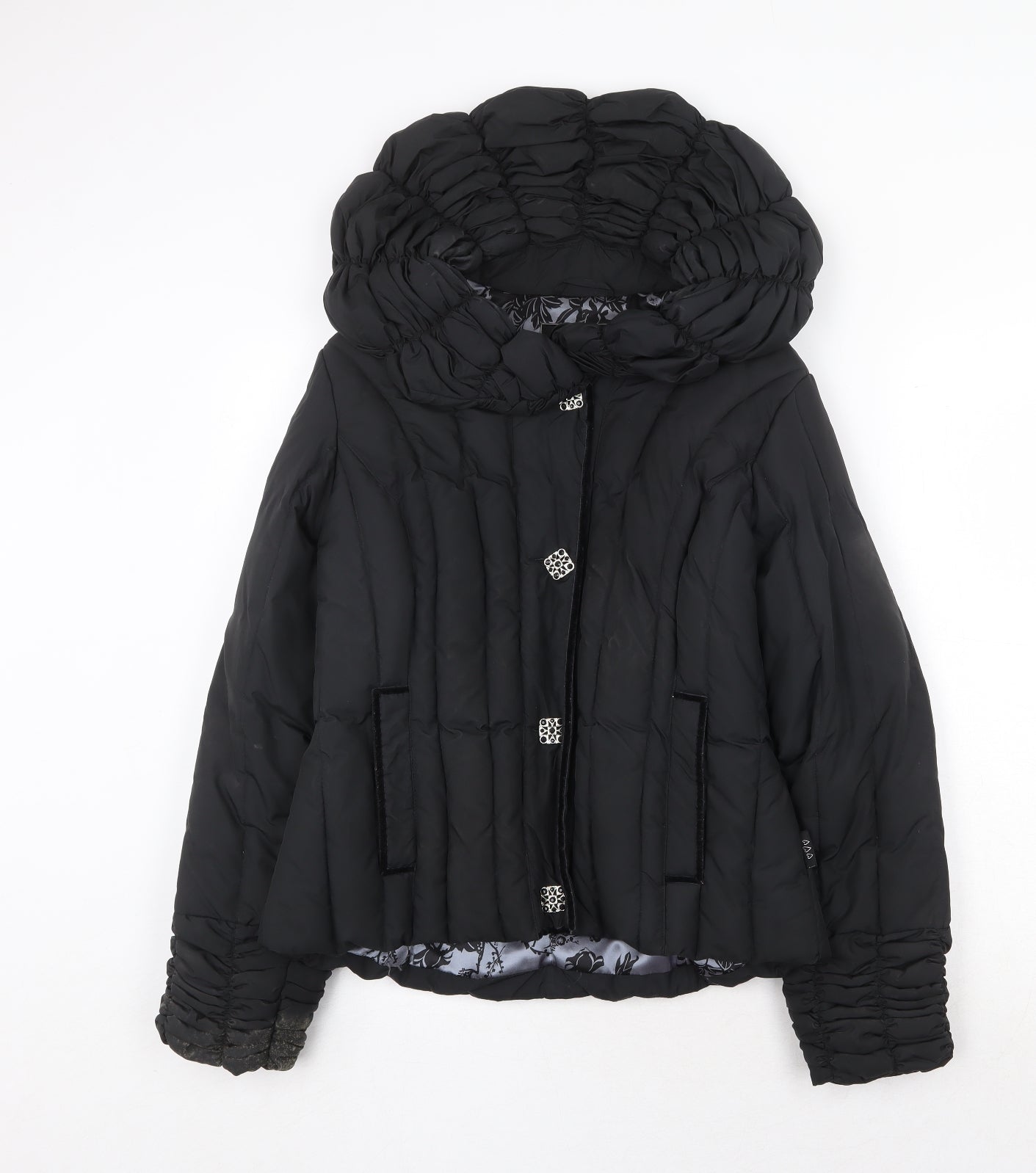 Per Una Womens Black Quilted Jacket Size S Zip
