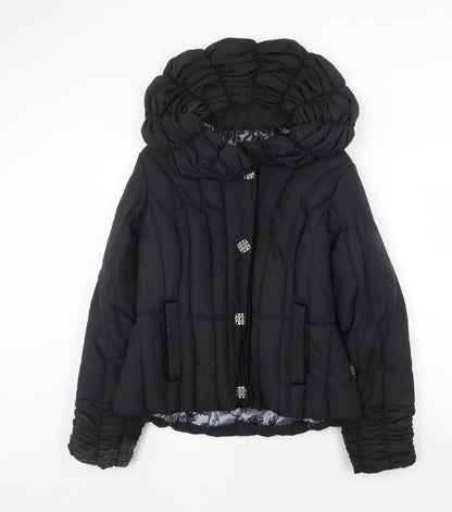 Per Una Womens Black Quilted Jacket Size S Zip