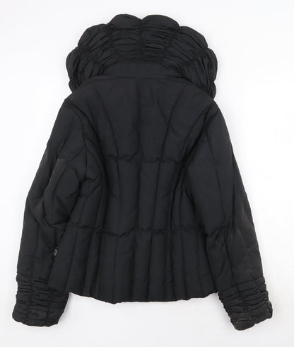 Per Una Womens Black Quilted Jacket Size S Zip