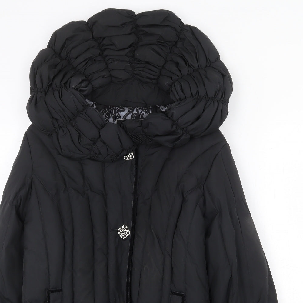 Per Una Womens Black Quilted Jacket Size S Zip
