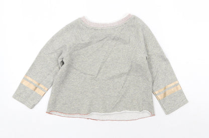 Next Girls Grey Cotton Pullover Sweatshirt Size 4XL Pullover - Ballerina Girl