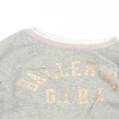 Next Girls Grey Cotton Pullover Sweatshirt Size 4XL Pullover - Ballerina Girl