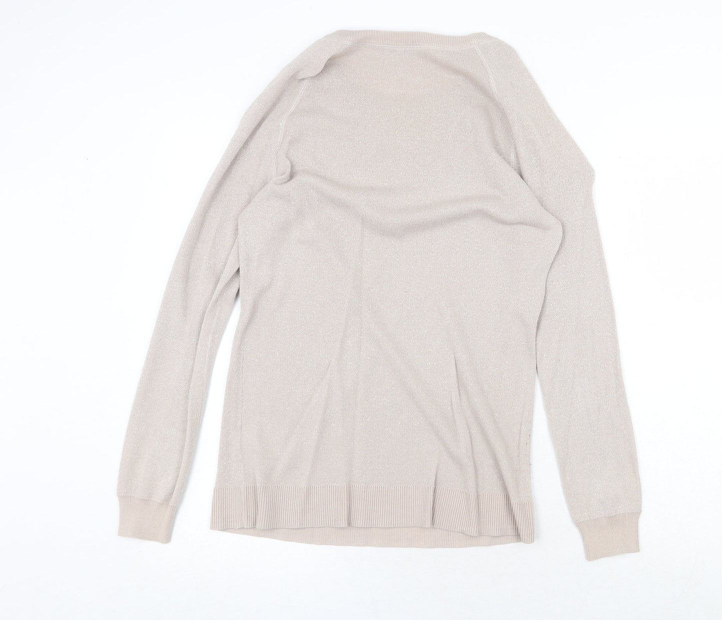 Oasis Womens Grey Crew Neck Cotton Pullover Jumper Size M