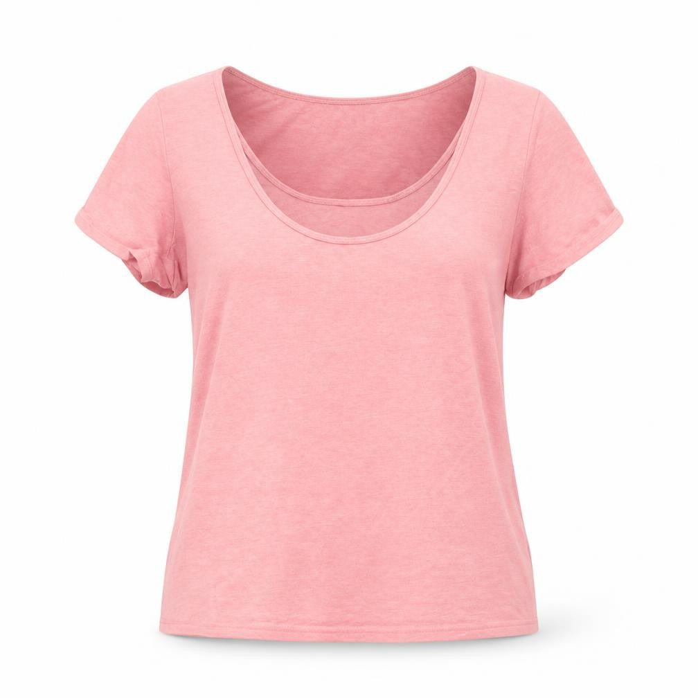 H&M Womens Pink Cotton Basic T-Shirt Size M Round Neck