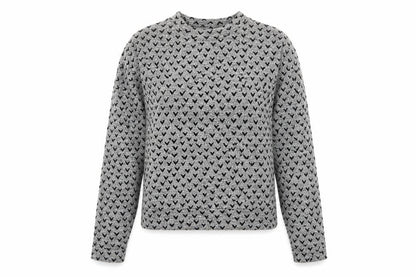 Next Womens Grey Round Neck Geometric Cotton Pullover Jumper Size 10