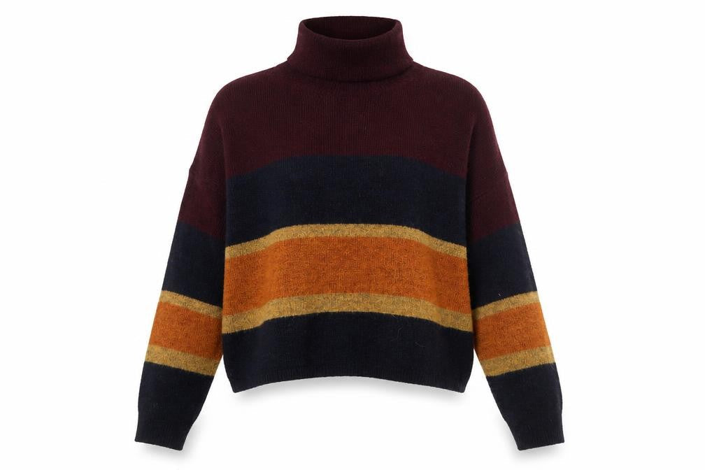 New Look Womens Multicoloured High Neck Acrylic Pullover Jumper Size S