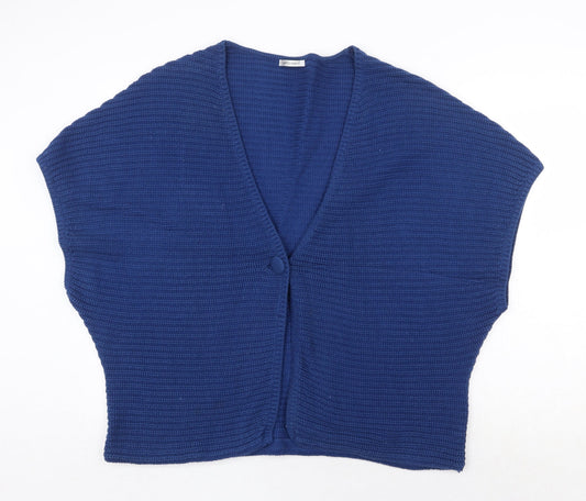 Artgiano Womens Blue V-Neck Cotton Cardigan Jumper Size M
